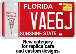 Florida Custom Vehicle Plate
