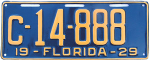 Florida 1925 YOM Plate