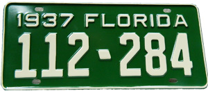 Florida 1937 YOM Plate