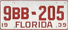 Florida 1939 YOM Plate