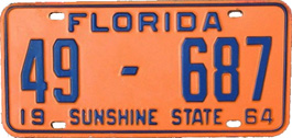Florida 1964 YOM Plate