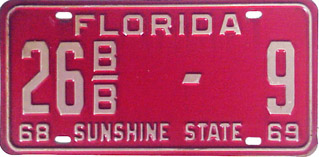 Florida 1968 YOM Plate