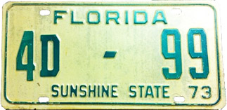 Florida 1973 YOM Plate