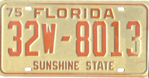 Florida 1975 YOM Plate